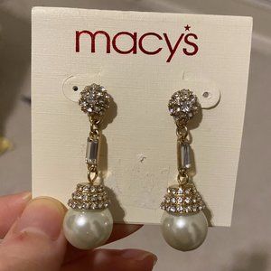 Macy's Pearl Drop Earrings